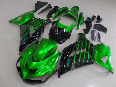 Acheter Carénages Moto Kawasaki ZX14R ZZR1400 2012-2024 - Vert Noir Brillant