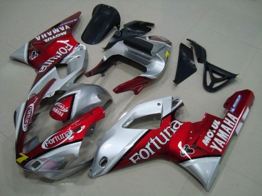 Acheter Carénages Moto Yamaha YZF R1 2000-2001 - Argent Rouge Fortuna Motul 7