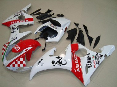 Acheter Carénages Moto Yamaha YZF R6 2003-2004 - Blanc Rouge Abarth Motul