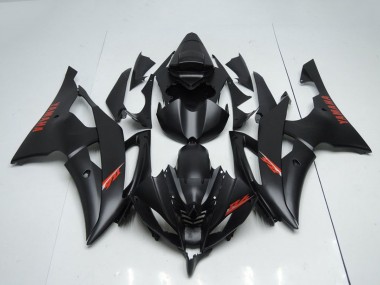 Acheter Carénages Moto Yamaha YZF R6 2008-2016 - Noir Mat Rouge Décalque