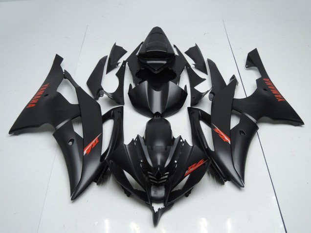 Carénages Moto Yamaha YZF R6 2008-2016 - Noir Mat Rouge Décalque