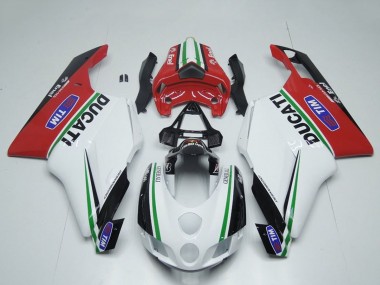 Acheter Carénages Moto Ducati 749 999 2005-2006 - Blanc Rouge Vert Noir Brillant Enel Generali Tim