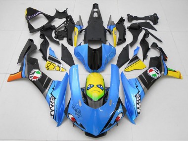 Acheter Kits Carénage Moto Yamaha YZF R1 2015-2019 - Bleu Jaune Requin