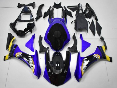 Acheter Carénages Moto Yamaha YZF R1 2015-2019 - Bleu Jaune Noir Brillant Requin