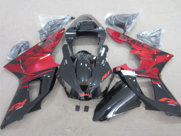 Carénages Moto Yamaha YZF R1 2000-2001 - Rouge Noir Brillant