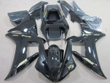 Acheter Carénages Moto Yamaha YZF R1 2002-2003 - Noir Brillant Or Décalque