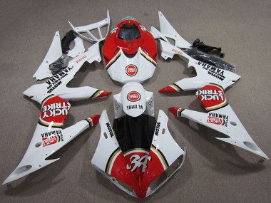 Acheter Carénages Moto Yamaha YZF R1 2004-2006 - Blanc Rouge Lucky Strike