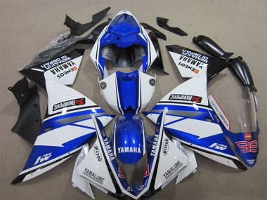 Acheter Carénages Moto Yamaha YZF R1 2012-2014 - Blanc Bleu Noir Pizzoli ENEOS Yamalube Semakin Didepan