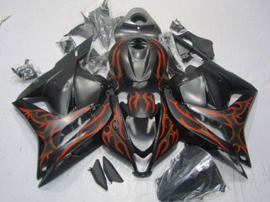 Acheter Carénages Moto Honda CBR600RR 2009-2012 - Noir Mat Orange Flamme