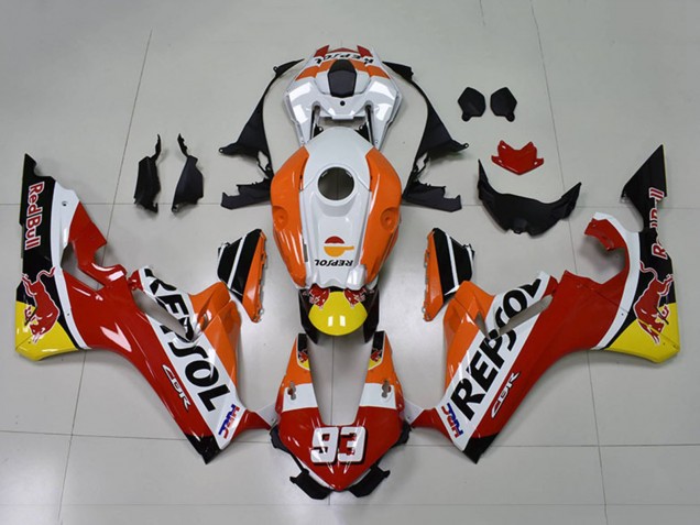 Carénages Moto Honda CBR1000RR 2017-2023 - Orange Blanc Rouge Noir Brillant Repsol Red Bull 93