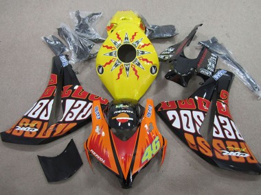 Acheter Carénages Moto Honda CBR1000RR 2008-2011 - Jaune Orange Noir Brillant Rossi Repsol 46
