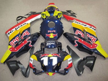 Acheter Carénages Moto Honda CBR1000RR 2004-2005 - Jaune Bleu Blanc Red Bull Repsol 11