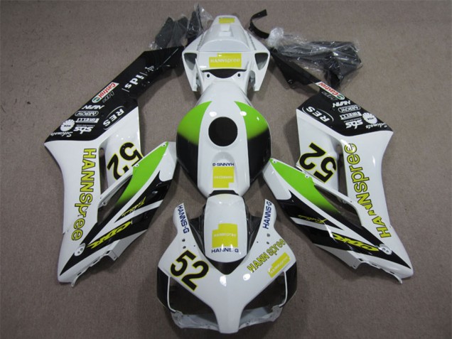Carénages Moto Honda CBR1000RR 2004-2005 - Blanc Jaune Vert Noir Brillant Hannspree 52