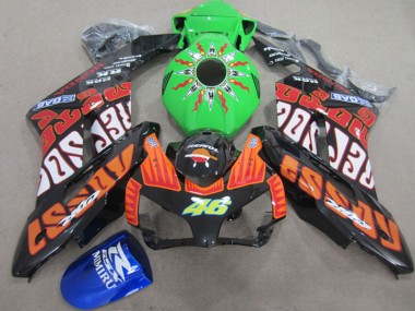 Acheter Carénages Moto Honda CBR1000RR 2004-2005 - Orange Vert Rossi Noir Brillant Repsol Rossi 46