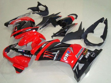 Acheter Carénages Moto Kawasaki ZX250R 2008-2012 - Rouge Noir Brillant Elf Touch4 Monstre
