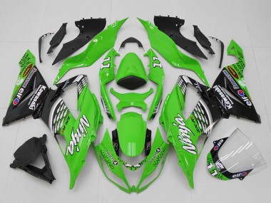 Acheter Carénages Moto Kawasaki ZX6R 2013-2018 - Vert Blanc Argent Noir Elf Touch4 Bridgestone 11