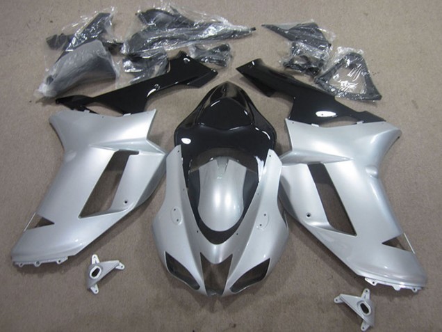 Carénages Moto Kawasaki ZX6R 2007-2008 - Argent Noir