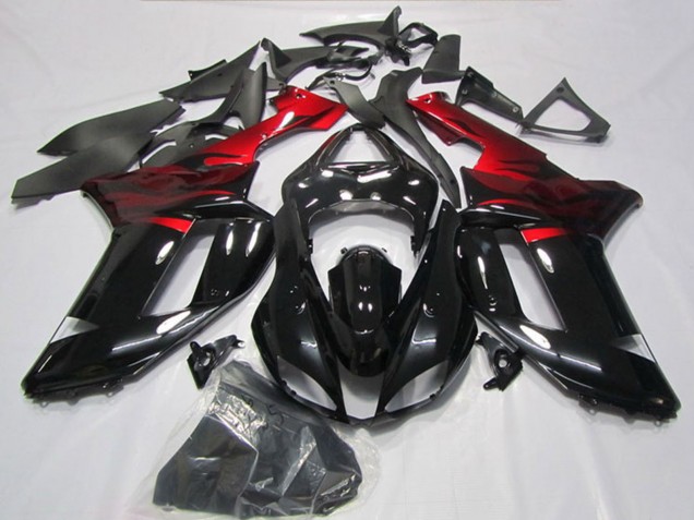 Carénages Moto Kawasaki ZX6R 2007-2008 - Noir Rouge