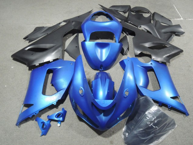 Kits Carénage Moto Kawasaki ZX6R 2005-2006 - Bleu Noir Mat