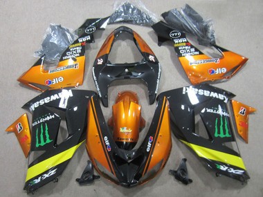 Acheter Carénages Moto Kawasaki ZX10R 2006-2007 - Orange Jaune Noir Brillant Vert Monstre