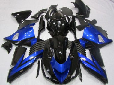 Acheter Carénages Moto Kawasaki ZX14R ZZR1400 2006-2011 - Bleu Noir Brillant