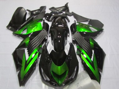 Acheter Carénages Moto Kawasaki ZX14R ZZR1400 2006-2011 - Noir Brillant Vert Bande
