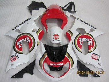 Acheter Carénages Moto Suzuki GSXR 600 2001-2003 - Blanc Rouge Lucky Strike