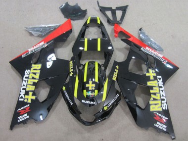 Acheter Carénages Moto Suzuki GSXR 600 2004-2005 - Noir Brillant Rouge Jaune Rizla