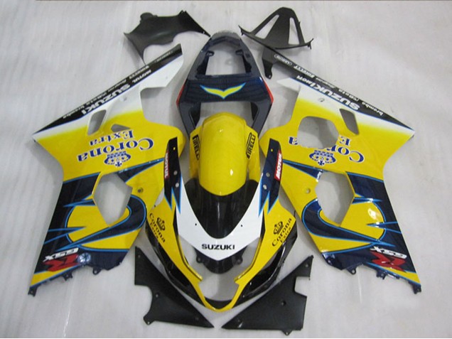 Carénages Moto Suzuki GSXR 600 2004-2005 - Jaune Blanc Bleu Corona Extra