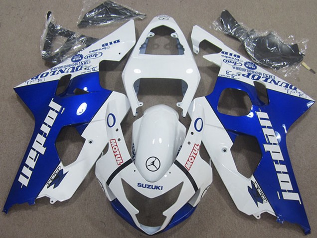 Carénages Moto Suzuki GSXR 600 2004-2005 - Blanc Bleu Jordan Motul