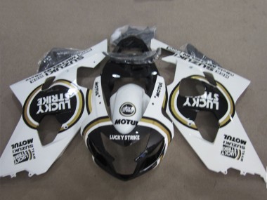 Acheter Carénages Moto Suzuki GSXR 600 2004-2005 - Blanc Noir Lucky Strike Motul