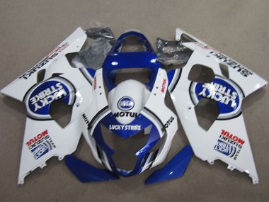 Acheter Carénages Moto Suzuki GSXR 600 2004-2005 - Blanc Bleu Lucky Strike Motul