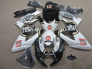 Acheter Carénages Moto Suzuki GSXR 600 2006-2007 - Blanc Noir Rouge Lucky Strike Motul