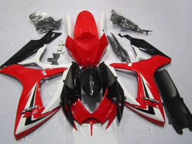 Acheter Carénages Moto Suzuki GSXR 600 2006-2007 - Blanc Rouge Noir Brillant Bande