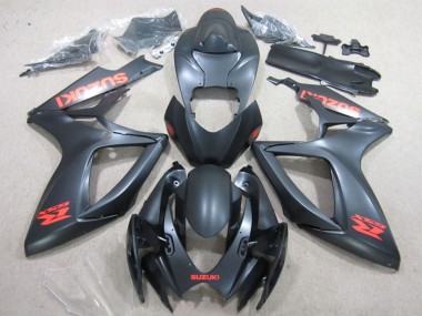 Acheter Carénages Moto Suzuki GSXR 600 2006-2007 - Noir Mat Rouge Décalque