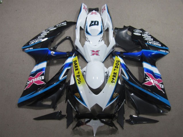 Carénages Moto Suzuki GSXR 600 2008-2010 - Blanc Bleu Noir Jaune Dark Dog Rose X