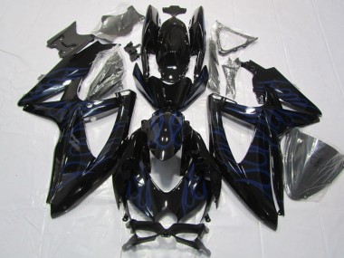 Acheter Carénages Moto Suzuki GSXR 600 2008-2010 - Noir Brillant Bleu Flamme