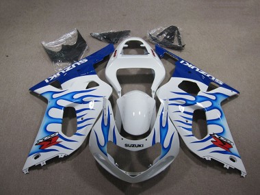 Acheter Carénages Moto Suzuki GSXR 750 2001-2003 - Blanc Bleu Flamme