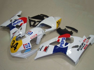 Acheter Carénages Moto Suzuki GSXR 750 2004-2005 - Blanc Bleu Rouge Jaune Pepsi 34