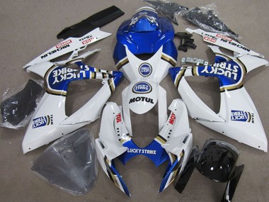 Acheter Carénages Moto Suzuki GSXR 750 2006-2007 - Blanc Bleu Michelin Motul Lucky Strike