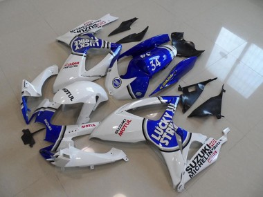 Acheter Carénages Moto Suzuki GSXR 750 2006-2007 - Blanc Bleu Lucky Strike Motul 34