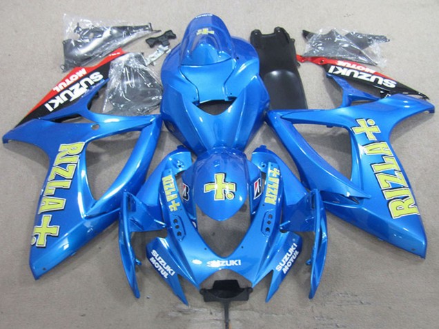 Carénages Moto Suzuki GSXR 750 2006-2007 - Bleu Rouge Noir Or Rizla