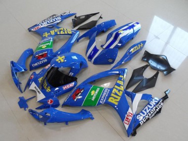 Acheter Carénages Moto Suzuki GSXR 750 2006-2007 - Bleu Blanc Vert Noir Or Rizla