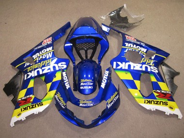 Acheter Carénages Moto Suzuki GSXR 1000 2000-2002 - Bleu Jaune Blanc Telefonica MoviStar