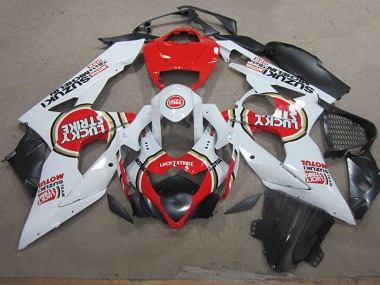 Acheter Carénages Moto Suzuki GSXR 1000 2005-2006 - Blanc Rouge Lucky Strike Motul