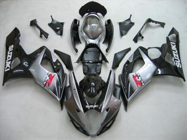 Acheter Kits Carénage Moto Suzuki GSXR 1000 2005-2006 - Noir Brillant Argent Rouge