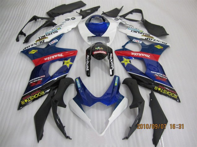 Carénages Moto Suzuki GSXR 1000 2005-2006 - Bleu Blanc Rouge Noir Rockstar