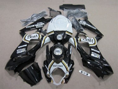 Acheter Carénages Moto Suzuki GSXR 1000 2007-2008 - Blanc Noir Lucky Strike Motul