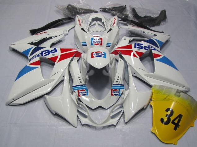 Carénages Moto Suzuki GSXR 1000 2009-2016 - Blanc Bleu Rouge Pepsi 34