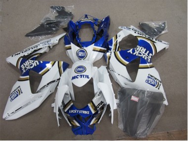 Acheter Carénages Moto Suzuki GSXR 1000 2009-2016 - Blanc Bleu Lucky Strike Motul